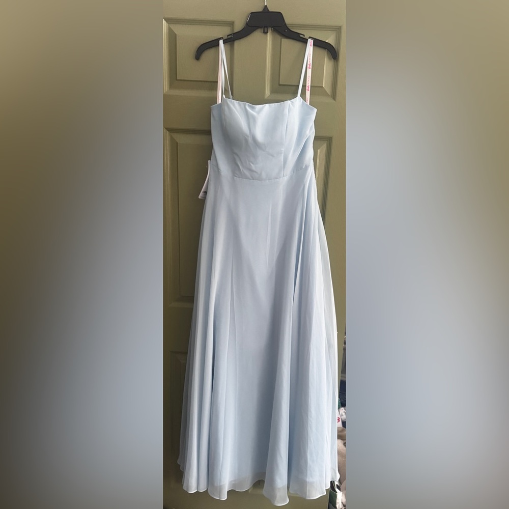 Azazie Barbie 1020 Sky Blue A-Line Chiffon Dress